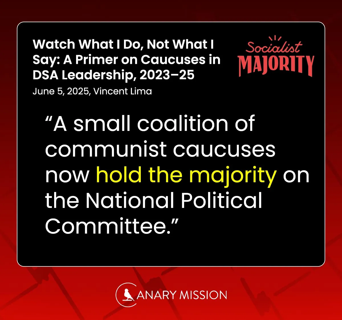 Watch What I Do, Not What I Say: A Primer on Caucuses in DSA Leadership, 2023–25